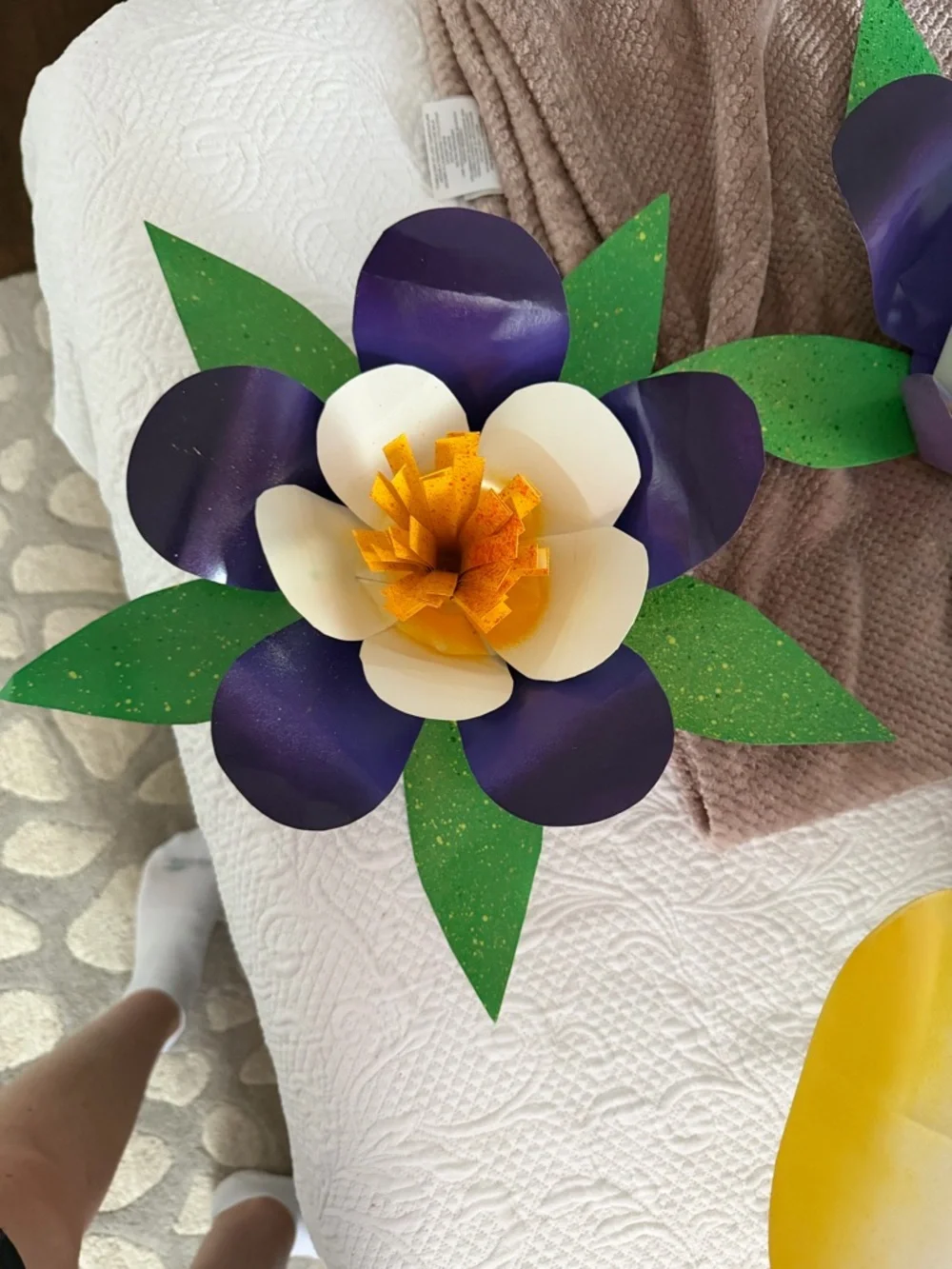 Handmade Decorative paper Flower Wall Art bundle of 4 Mardi Gras